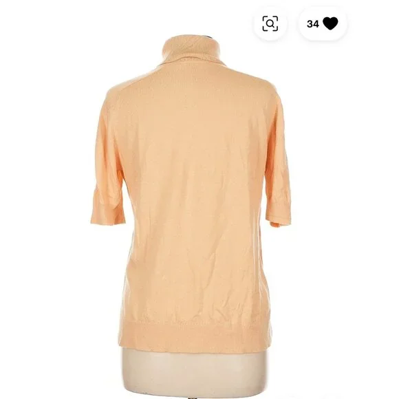 Everlane Wool/Cotton Short Sleeved Turtleneck Sweater L - Picture 5 of 5